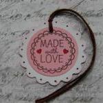 Made With Love - Round Scalloped Tags (10)