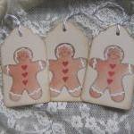 Gingerbread Man Tags (6) Hand Painted