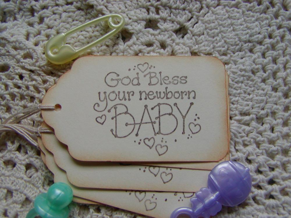 God Bless Your Newborn Baby Tags